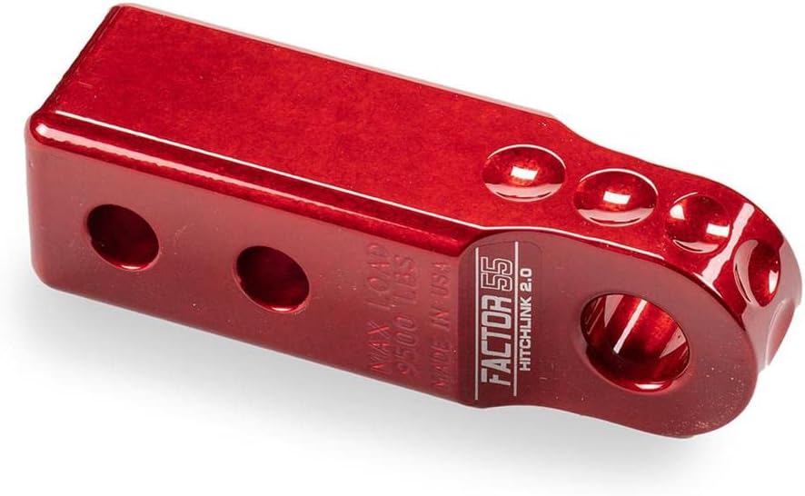 Factor 55 00020-01 Hitchlink 2.0 Rated at 9500 lb Ultimate Failure at 51,000 lb Convert Your Vehicles Hitch Receiver into a Recovery Point. Ideal for 4x4 Off Road Adventures – Red