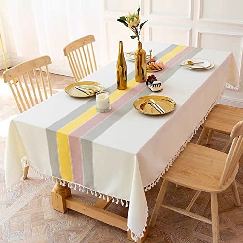 Nappe rectangulaire à pompons pour pique-nique et repas de fête - 6