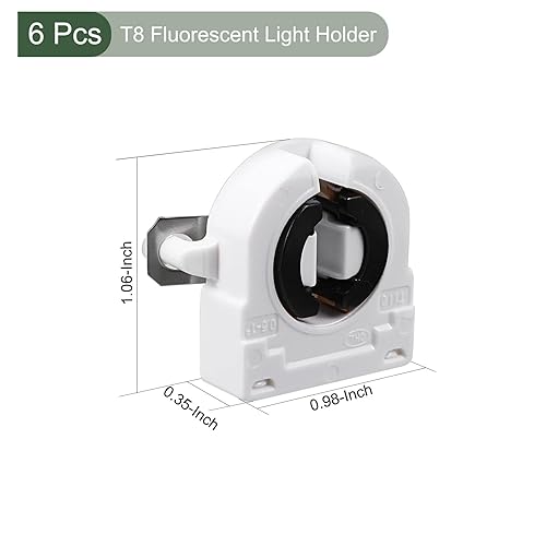 Miniatura 2 de YOKIVE 6 soportes de luz fluorescente, base G13 T8, piezas de repuesto de luz de enchufe sin derivación, ideal para el hogar, oficina (blanco, 2A,