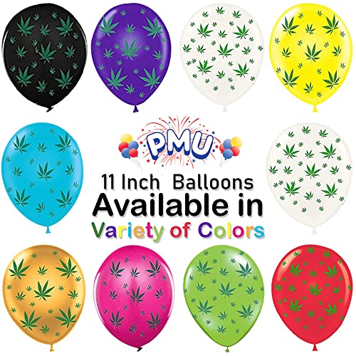 PMU Marijuana Balloons PartyTex 11 Inch Premium White and Purple with All-Over Print Green Marijuana Leaves Pkg/25 2 PMU Marijuana Balloons PartyTex 11 Inch Premium White and Purple with All-Over Print Green Marijuana Leaves Pkg/25 - Image 3