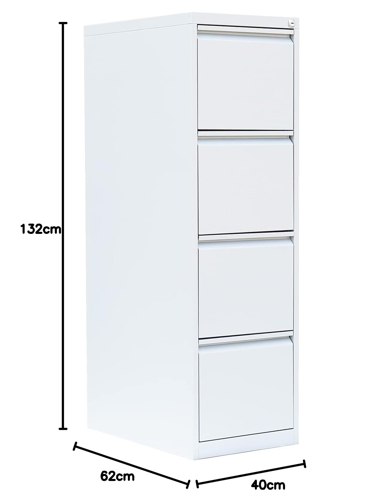 Lüllmann Hängeregistratur Weiß - 132x76x62cm Mit 4 Schüben, Montiert