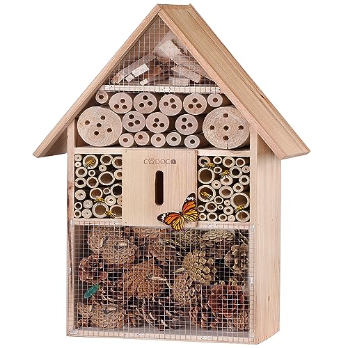 CADOCA® Hôtel à Insectes XXL en Bois Naturel 48x31x10 cm Maisonnette abri Refuge pour Abeille Coccinelle Papillon nichoir