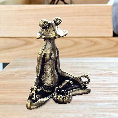 Norhogo Yoga-Frosch, Metall Meditierende Statue, Desktop Garten-Frosch lustig für Dekoration innen und außen
