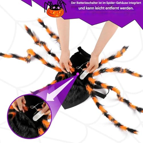 Big Dog Halloween Kostüme, großes Hundespinnenkostüm, riesige Spinnen -Halloween -Kostüm für mittelgroße Hunde, lustige Kostüme