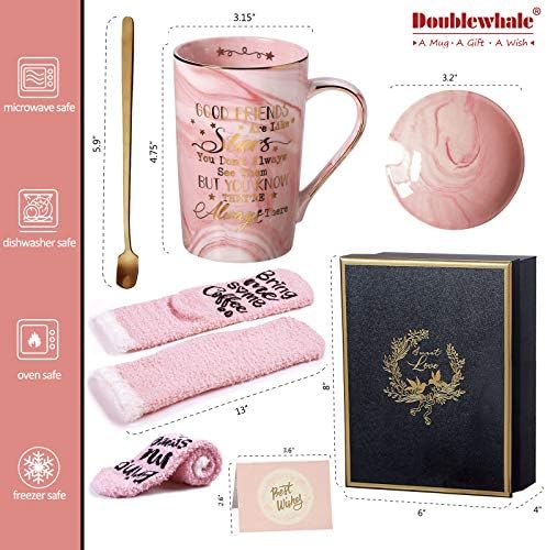 Friend Gifts for Women Birthday Gifts for Women Funny Valentines Day Gifts for Friends Female - Friendship Gifts for Women Birthday Gifts for Soul Sister BFF Besties Socks Cupcake 14oz Coffee Mug