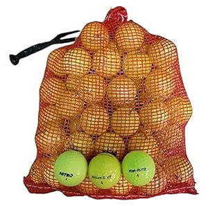 Color Various Brands Recycled Golf Balls in Mesh Bag (Yellow 48 Pack)