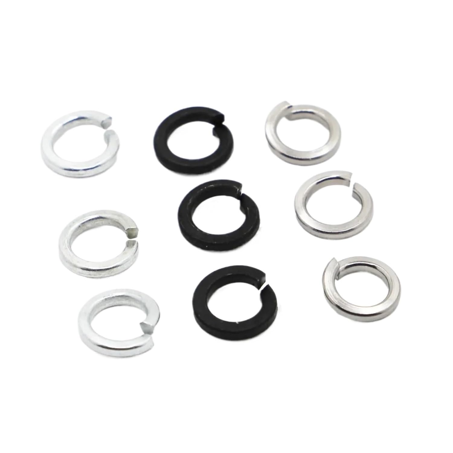 Spring Lock Washers 304 Stainless Steel White Black Zinc-Plated Spring Split Lock Washer Elastic Gasket(304 Stainless Steel,2pcs M24)