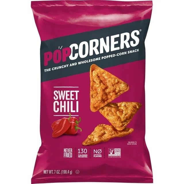 GenericPop Corners Sweet Chili Gluten Free Popped Corn Snacks, 7 oz Bags (Pack of 6)