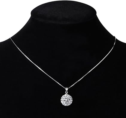 Kim Johanson Queen women's jewellery set in silver necklace with a pendant and earrings made of 925 sterling silver rhodium plated bracelet with white crystals includes a jewellery pouch