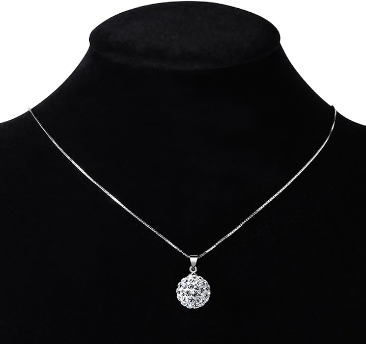 Kim Johanson Queen women's jewellery set in silver necklace with a pendant and earrings made of 925 sterling silver rhodium plated bracelet with white crystals includes a jewellery pouch