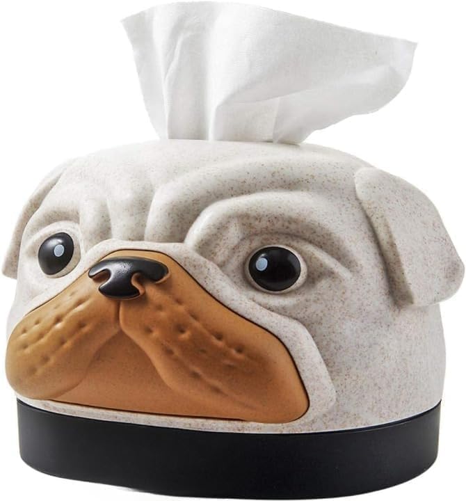 3D Dog Shape Car Tissue Box | Creative Desktop Napkin Box | Cosmetic Holder | for Home/Bedroom/Office/Kitchen | Plastic Paper Towel Container | Tissue Cover Organizer (Pack of 1,Multicolor)