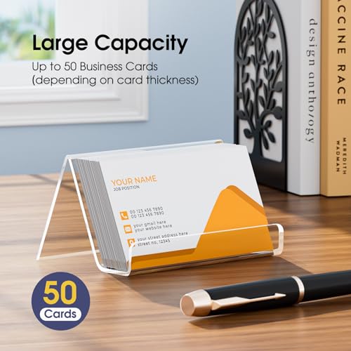 image for MaxGear Acrylic Business Card Holder for Desk, Business Card Holder Di