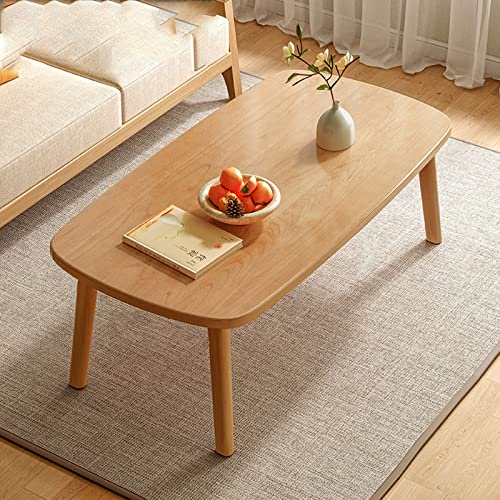 Table basse pliante en bois oblongue pour petit salon et canapé