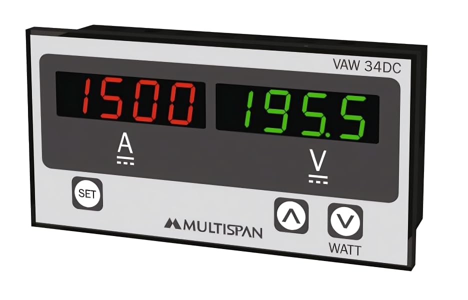 See full amazon price history chart for Multispan VAW-34DC, Ampere+Volt DC Panel Meter 48x96mm Multispan VAW-34DC, Ampere+Volt DC Panel Meter 48x96mm (B0CTQN7FCR) Amazon Price History, Amazon Price Tracker