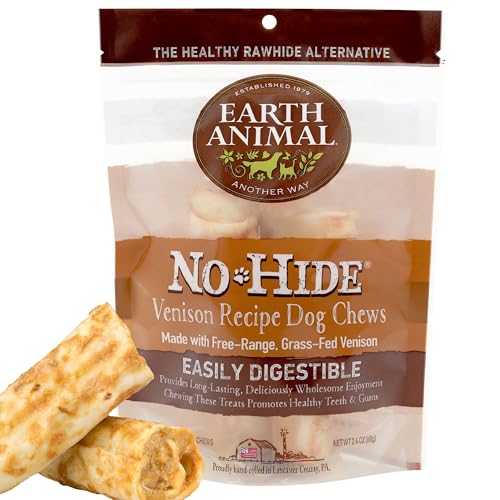 Earth Animal No Hide Small Leckerli mit Wildgeschmack, natürlich, ohne Rohhaut; Langlebige Leckerli für Hunde – Leckerli für Hunde Kleiner Rassen (2 Kausnacks für Hunde)