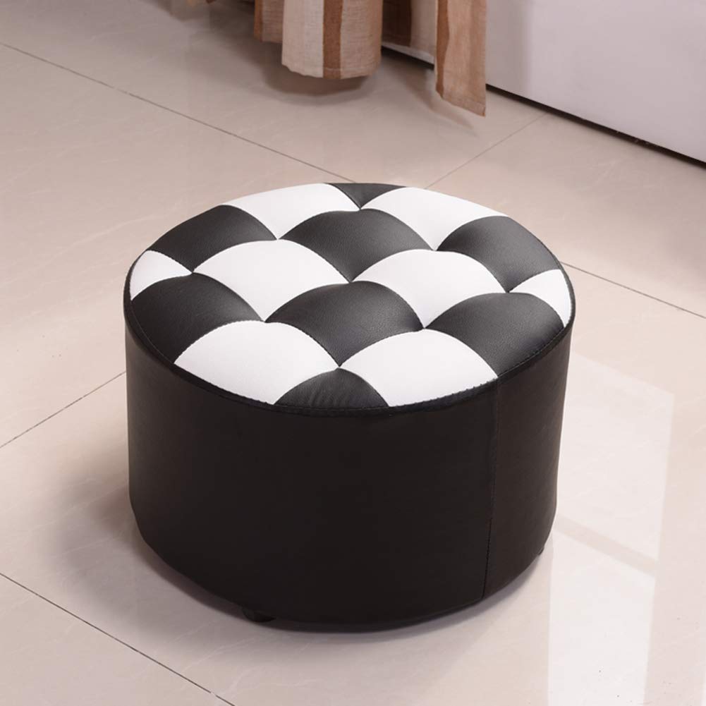 Ottoman repose-pieds rembourré en similicuir chic et assise confortable