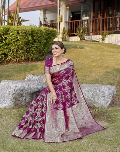 Image of Yashika Women's Pure Kanjivaram Silk Saree Soft Banarasi Style Wedding With Blouse Piece | Saree For Women | New Sari