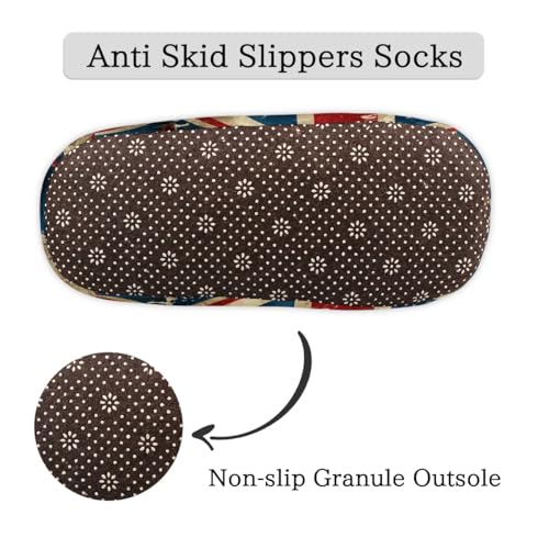 Vintage British Flag House Slippers for Women Men, Union Jack Fuzzy Soft Cozy Non Slip Slipper Socks4