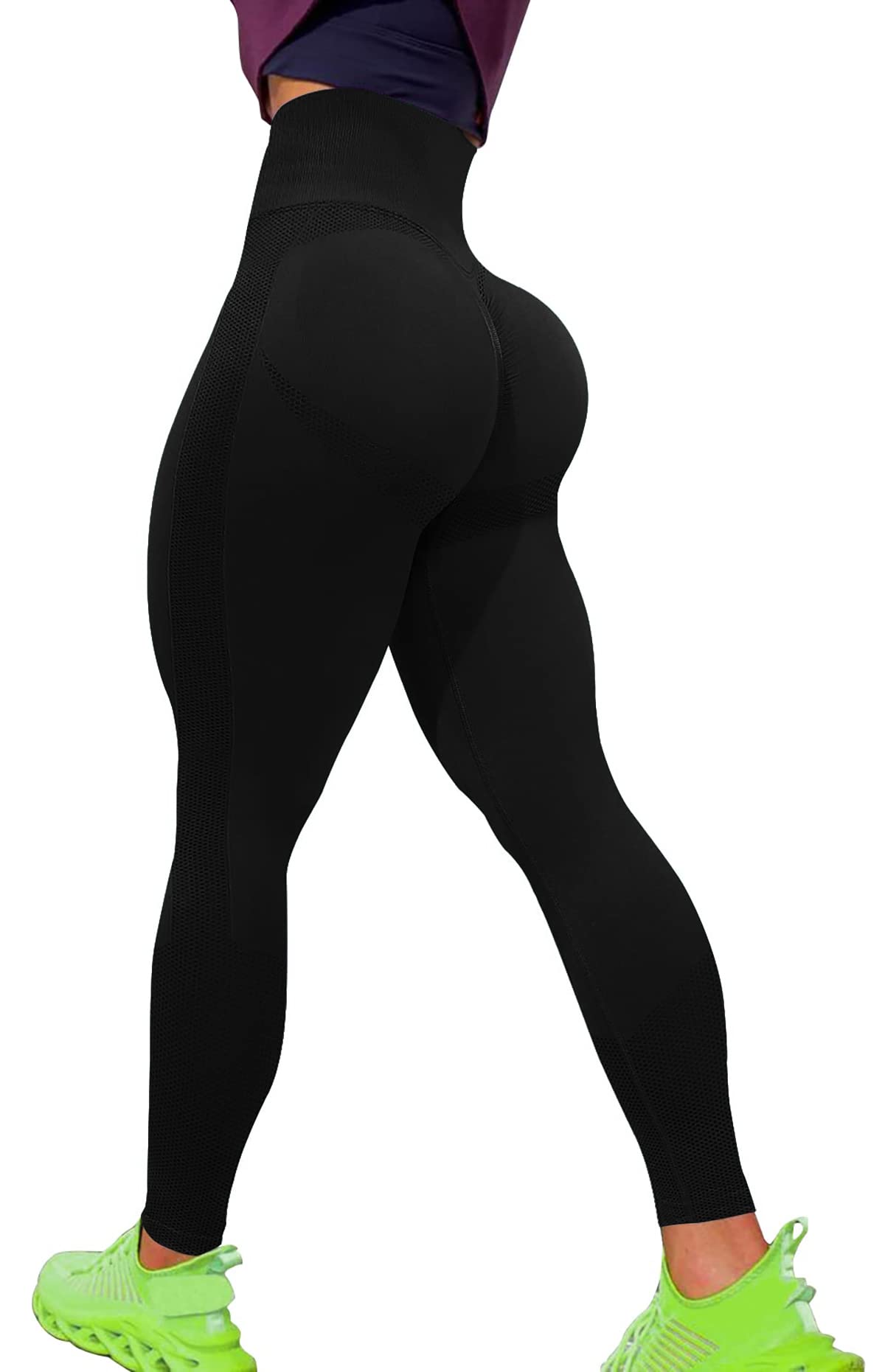 Vozobi Tiktok Trending Leggings Women's High Waist Smile Contour Booty Leggings Scrunch Butt Lift Workout Seamless Yoga Pants — view 95