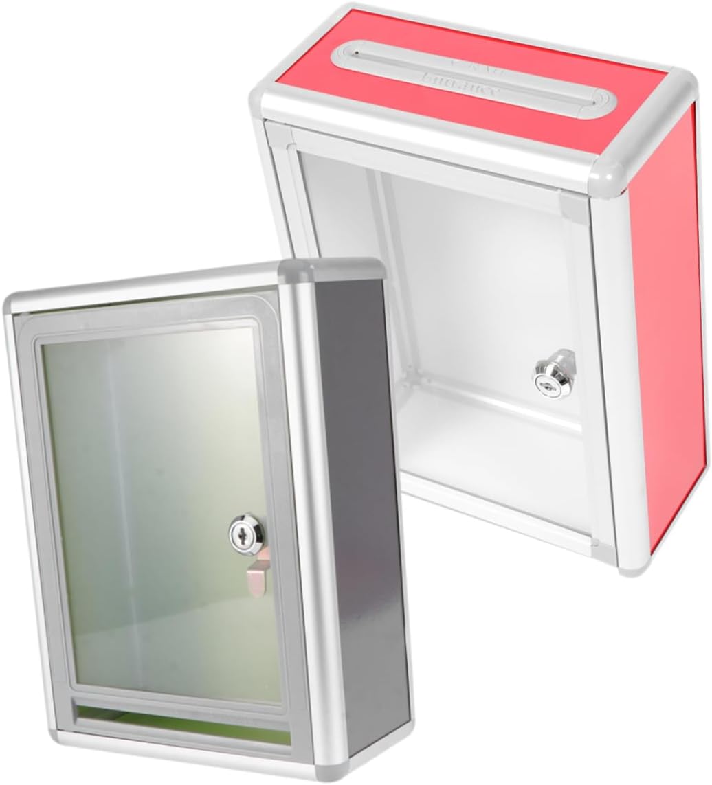 2pcs Lockable Wall Mount Mailbox and Suggestion Box Secure Letter Box for Office Use for Storing Envelopes and Newspapers