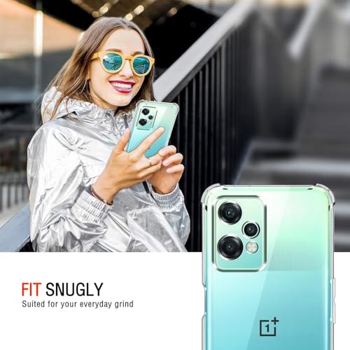 Image of Lustree Back Cover Transparent Case Compatible with OnePlus Nord CE 2 Lite 5G | Clear TPU Shockproof Case with Four Corner Protection & Raised Camera Guard | Slim Protective Cover