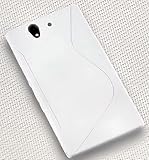 Material: Silikon TPU Silikon TPU Design Rubber Case Plus Displayschutzfolie kompatibel mit Sony Xperia Z – Cover Case Hülle Schutzhülle in der Farbe Weiß