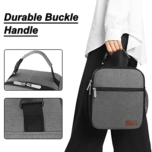 Deosk Lunch Bag Reusable Small Lunch Box For Men Insulated Portable Lunchbox For Adults Suitable For School Work Picnic (Gray) #TOP5