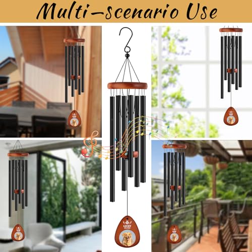 Image of Personalized Pet Memorial Wind Chimes - Dog Memorial Gifts for Loss of Dog,Dogs Remembrance Bereavement Gift,Custom Pet Loss Sympathy Gifts in Memory of Dogs Cats (Design 2)