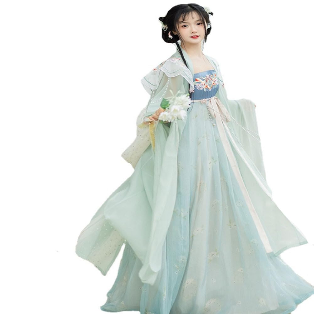 Tradycyjny starożytny chiński kostium Hanfu sukienka Hanfu z dużymi rękawami wykonana z dynastii Tang Spring Fairy High-end