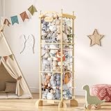 COSYLAND Organizador Peluches - Almacenaje Juguetes para Niños, Ahorrar Espacio Guarda Juguetes Infantil, Gran Capacidad Baúl para Sala de Juegos, Natural (Castillo sin Cuerda Colgante)