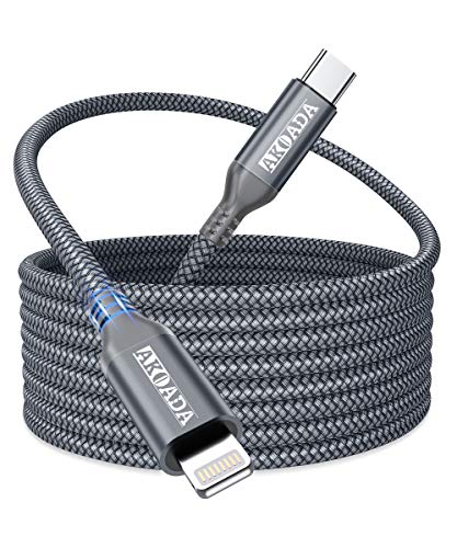 USB C to Lightning Cable 10ft, AkoaDa iPhone 12 Charger Cable Lightning to USB C Cable, Nylon Braided Type C to Lightning Cable Compatible with iPhone 12 11 Mini Pro Max, X XS XR SE 2020, Airpods Pro