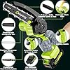 CEEPUY Mini Chainsaw Cordless,6 Inch Portable Electric Chain Saw, Automatic Oiler, Battery Powered Small Handheld Saw, Security Lock Trees Branches Trimming,Wood Cutting, 2 Batteries 3 Chains 2025 #5