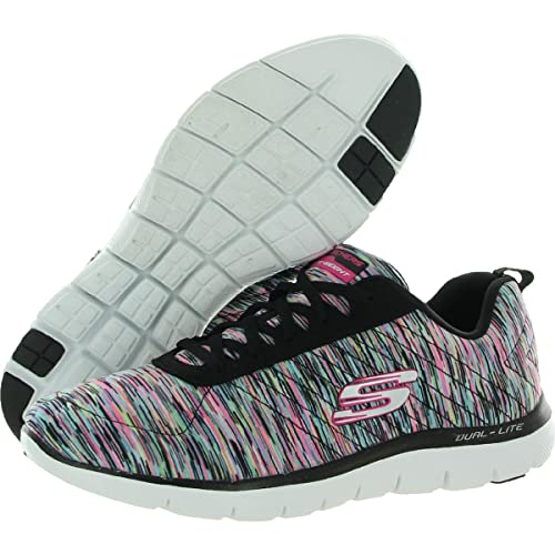 Skechers Women's Flex Appeal 2.0 Black/Multi Sneaker 7 W US