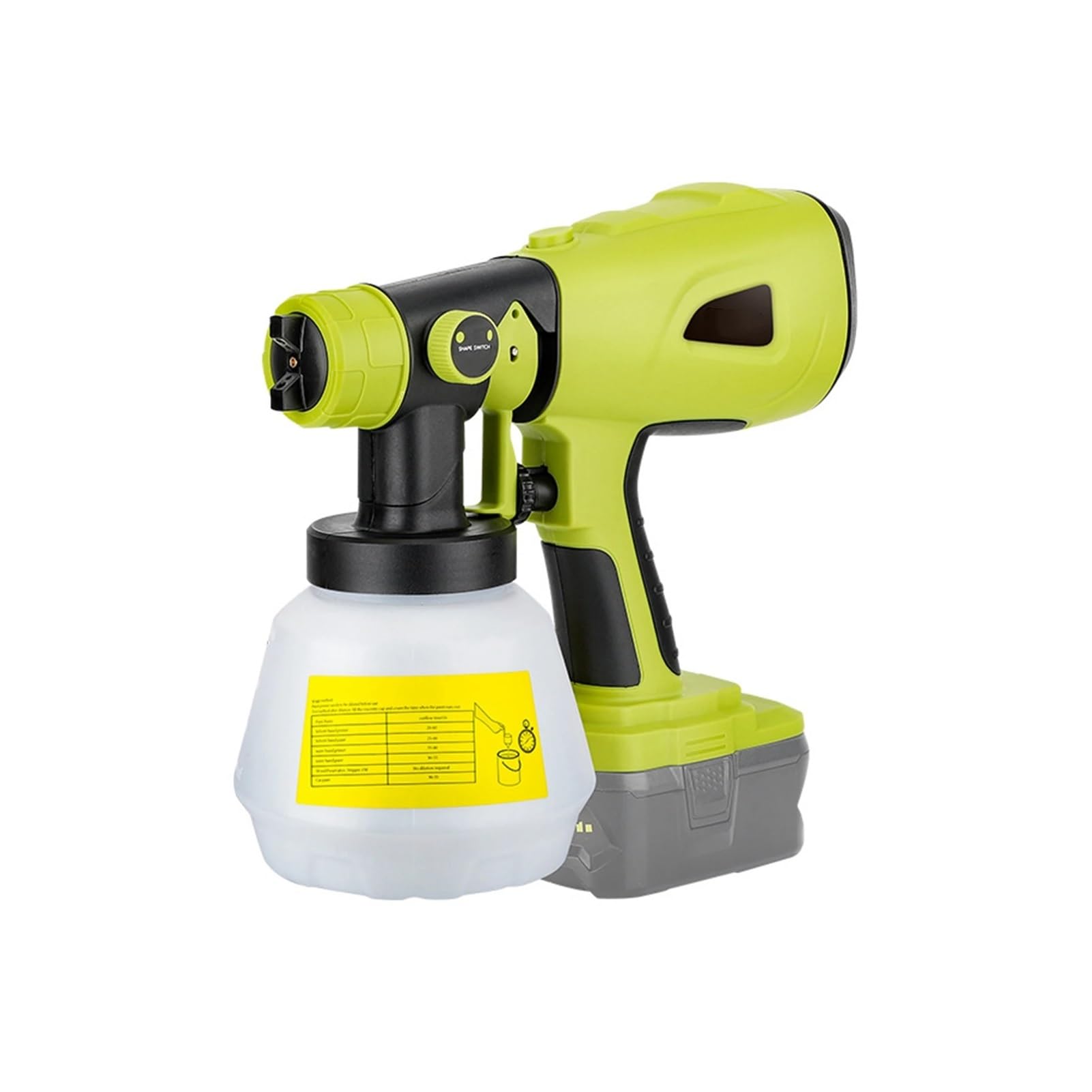 Spruzzatore di vernice senza fili Spruzzatore di vernice senza fili Motore potente regolabile Pistola for verniciatura elettrica con ugello Pistola for verniciatura portatile(Groen)