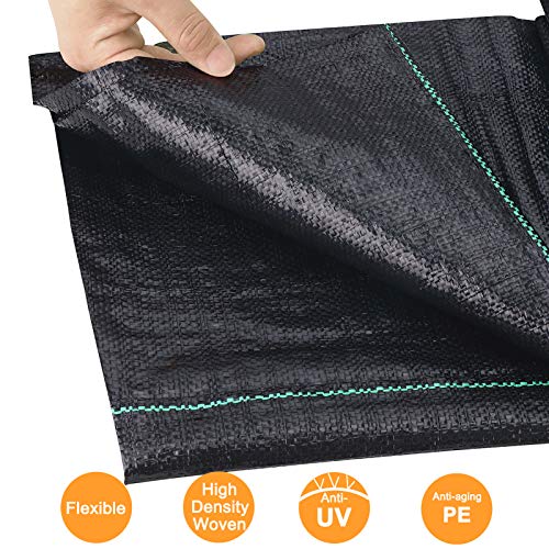UWIOFF Weed Barrier Landscape Fabric, 3.2oz Premium Heavy-Duty Weed Blocker Fabric Gardening Ground Cover Mat, Weed Control Garden Cloth with U-Shaped Securing Pegs - Thumbnail 2