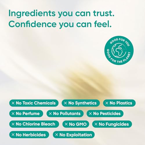 Image of Oi | Organic Initiative - Ultra-Thin Pads with Wings | 100% Certified Organic Cotton, Unscented | Leak Free, Biodegradable | Non-GMO, Toxin Free (Super, 48, Count)