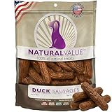Loving Pets Natural Value Duck Sausages - Soft Jerky Dog Treats for Large & Small Breeds - Healthy Gluten, Wheat, Soy & Grain Free Pet Treats for Dogs