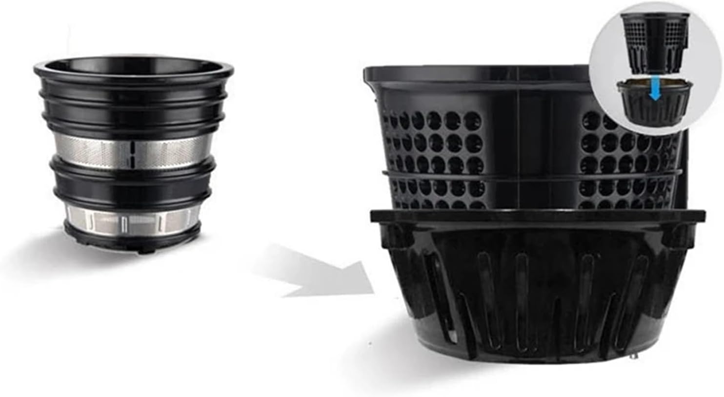 Juicer replacement， 2X Combination Filter,Compatible For MIUI Juicer, Accessories,Collect The Pomace,for parts
