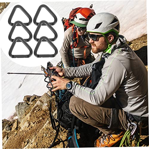 Kisangel Groß 6 Stück Dreieckskarabiner Schlüsselkarabiner Hängemattenkarabiner Robuster Haken Schnellverbindungskarabiner Kletterkarabiner Metall-Wanderclips Robuste Hochleistungshaken