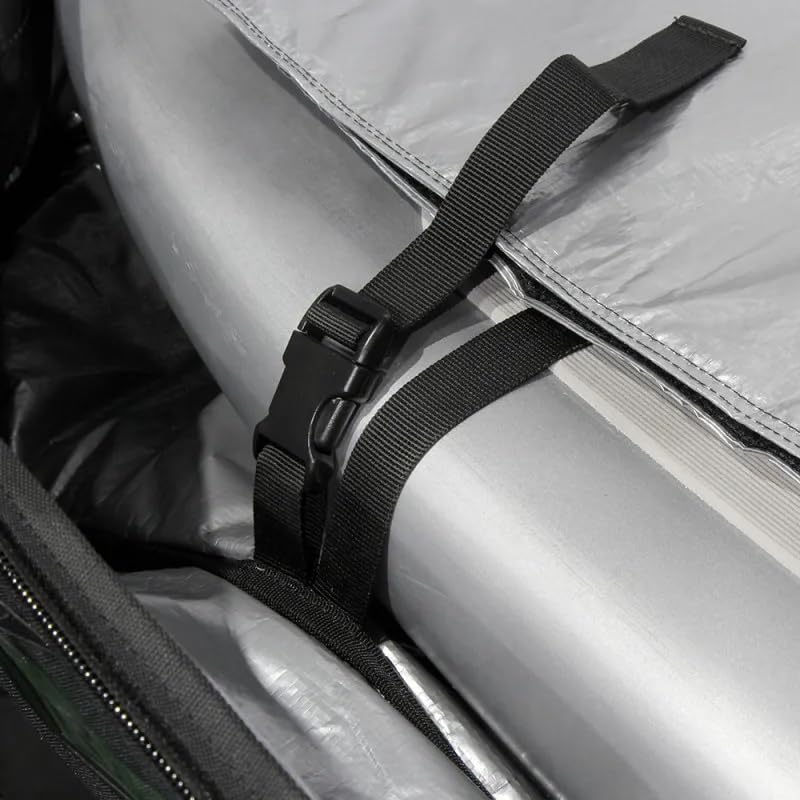 Howzit – Boardbag Wingfoil Reise mit Rollen – Gepolsterte Transporttasche 10 mm – hoher Schutz Polyester 600D – ideal für Reisen im Flugzeug – Schwarz/Grau