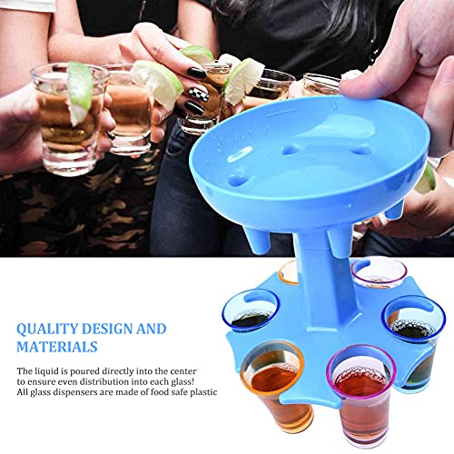 XYDZ 6 borrelglassdispensers en houders, drankdispenser met standaard, wijndispenser, wijndispenser, set, draagbare caddy wijndispenser, feestgeschenk, drinkspel (blauw) - Image 5