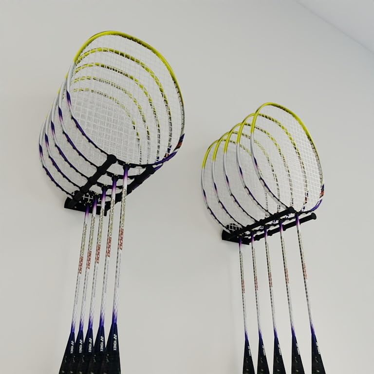 Rack para exhibir raquetas de bádminton y tenis miniatura 7