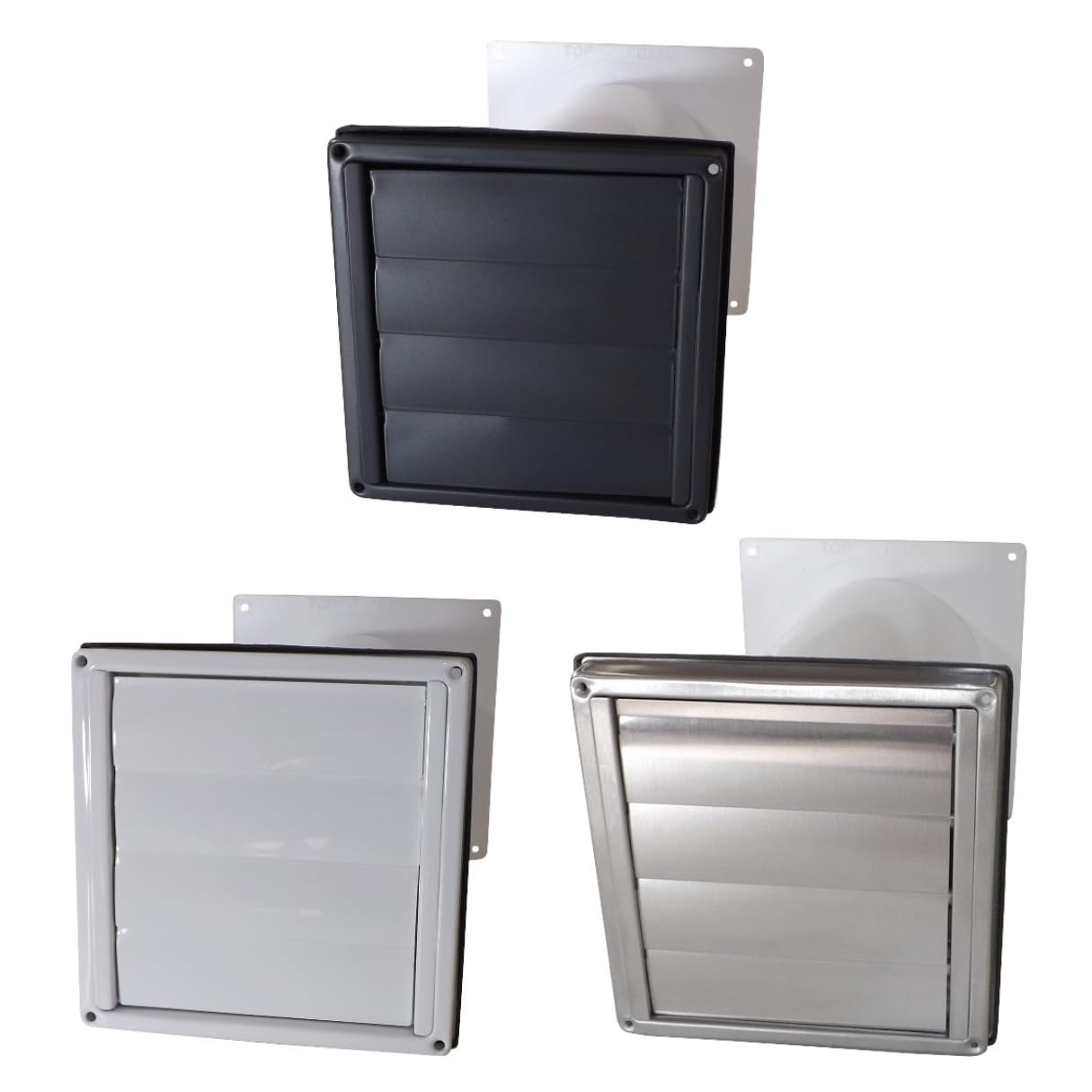 VentilationNord Mauerkasten Set mit Mauerkasten 150, Kanal-Set, Flachkanal-Anschluss, Wetterschutz-Lüftungsgitter mit Lamellen, Insektenschutz & Teleskoprohr Ø 150 | Mauerdurchführung Set