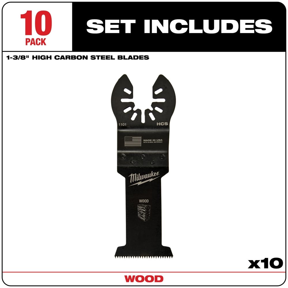 Milwaukee Electric - Open-LOK 1-3/8 HCS - Cuchillas de madera (10 unidades)