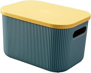 ULTECHNOVO 1pc Creative Plastic Storage Box for Home Decor Sundries Holder for Office Stylish Organizer with Lid Compact Design Storage for Clutter Management