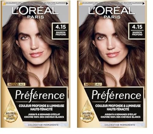 Coloration Permanente 4.15 Caracas Glacé Brillance Haute Intensité Préférence 'oreal Paris La Boîte - vue 3