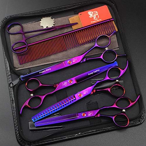 high-end Professional pet Care 7.0 inch pet Scissors 440C Steel Purple (Set3)