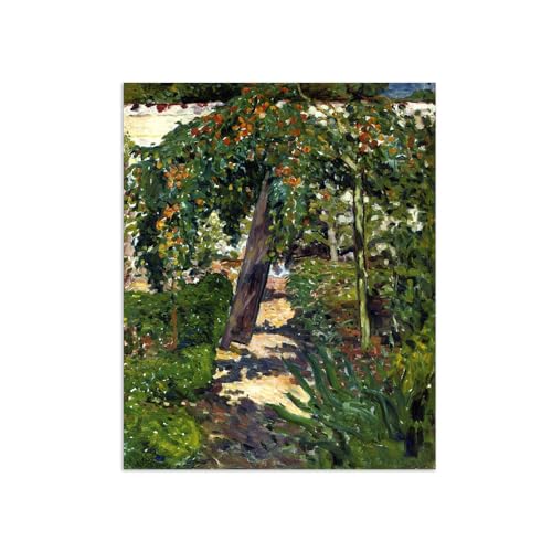 Louis Valtat toile Arbre dans jardin habillage grand mur vide salon 70x85cm