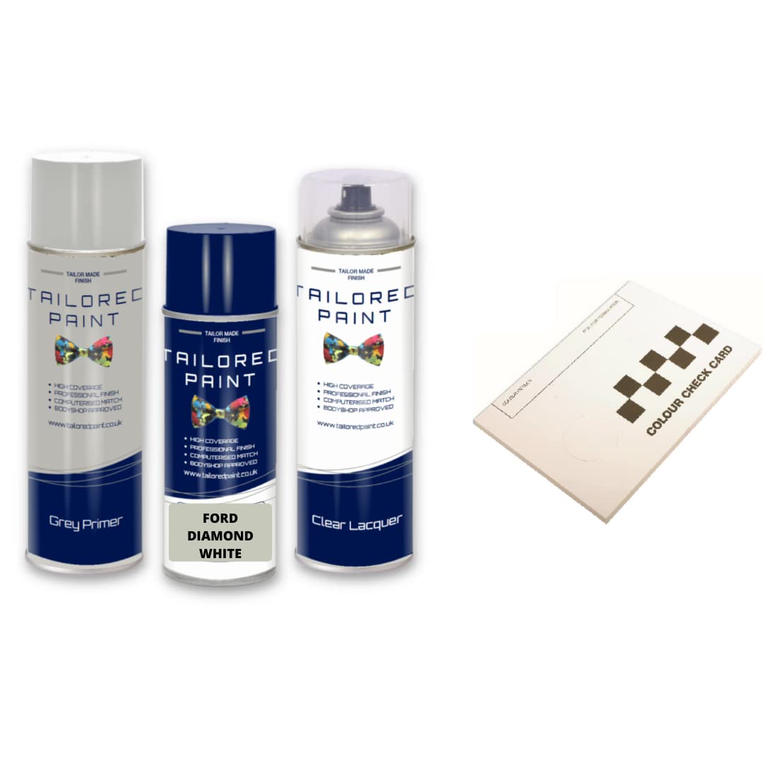 Aerosol Spray Paint For Ford Mondeo 2007-2014 Diamond White Quality Stone Chip Scratch Repair (Aerosol Spray Paint, Lacquer + Primer)