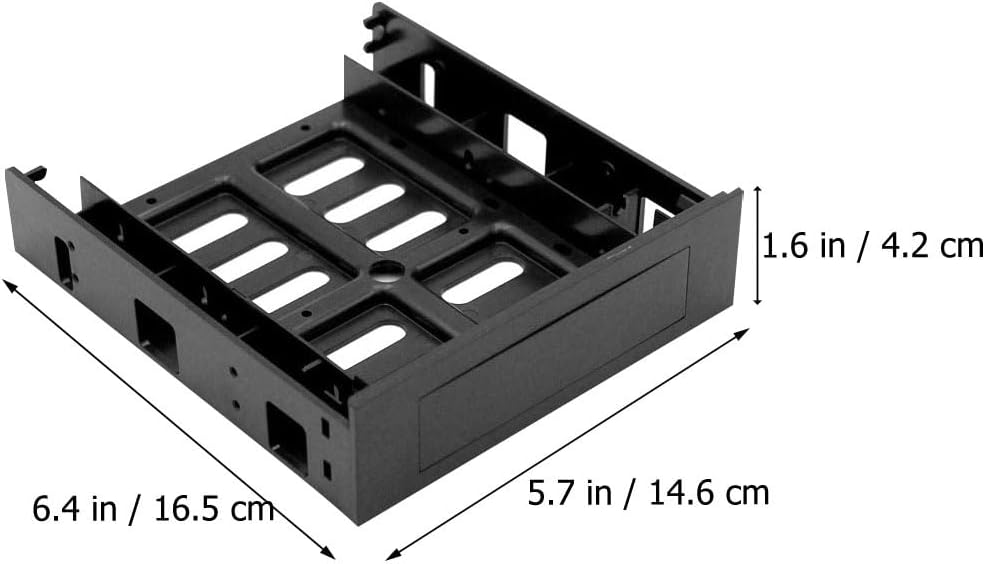 Uonlytech HDD Bracket 3.5 Drive Cage 3.5 Drive Bay Internal HDD Bay Laptop Stand Mounting Bracket 5.25 Inch Hard Disk Front Bay Hard Drive Internal Hard Disk Mounting Kit Driver Built-in, Black